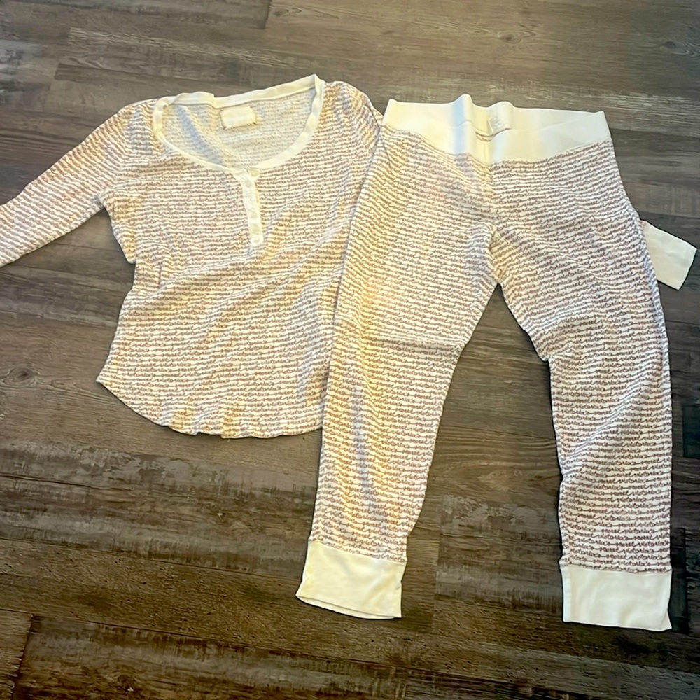 Victoria's Secret White and Gray Pajama Set